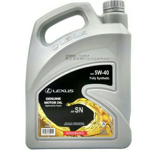 4L-New Lexus Fully Synthetic Engine Oil (5W40 API-SN)